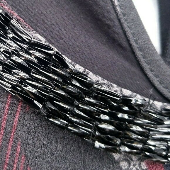 Essentiel Antwerp Gray Floral Dress Beaded - Picture 5 of 9